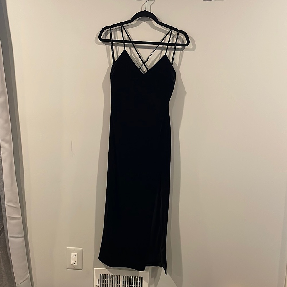 Black velvet dress